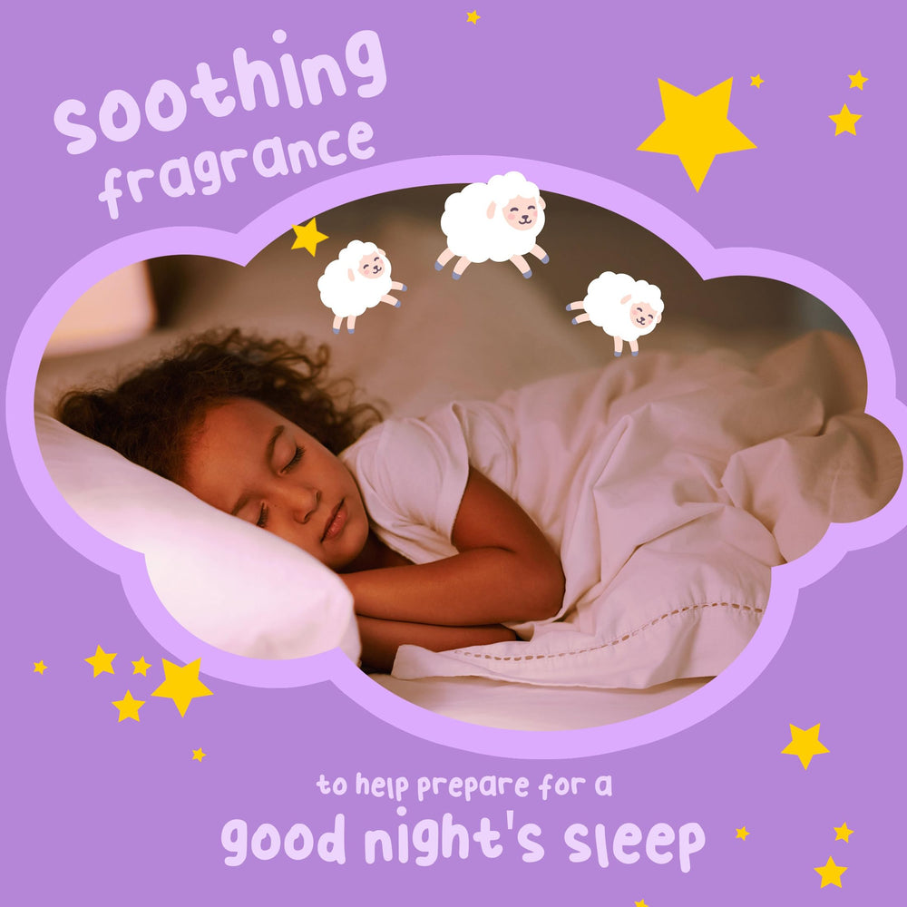 Mr. Bubble Calm & Sleep setup for bedtime routine with purple foam
