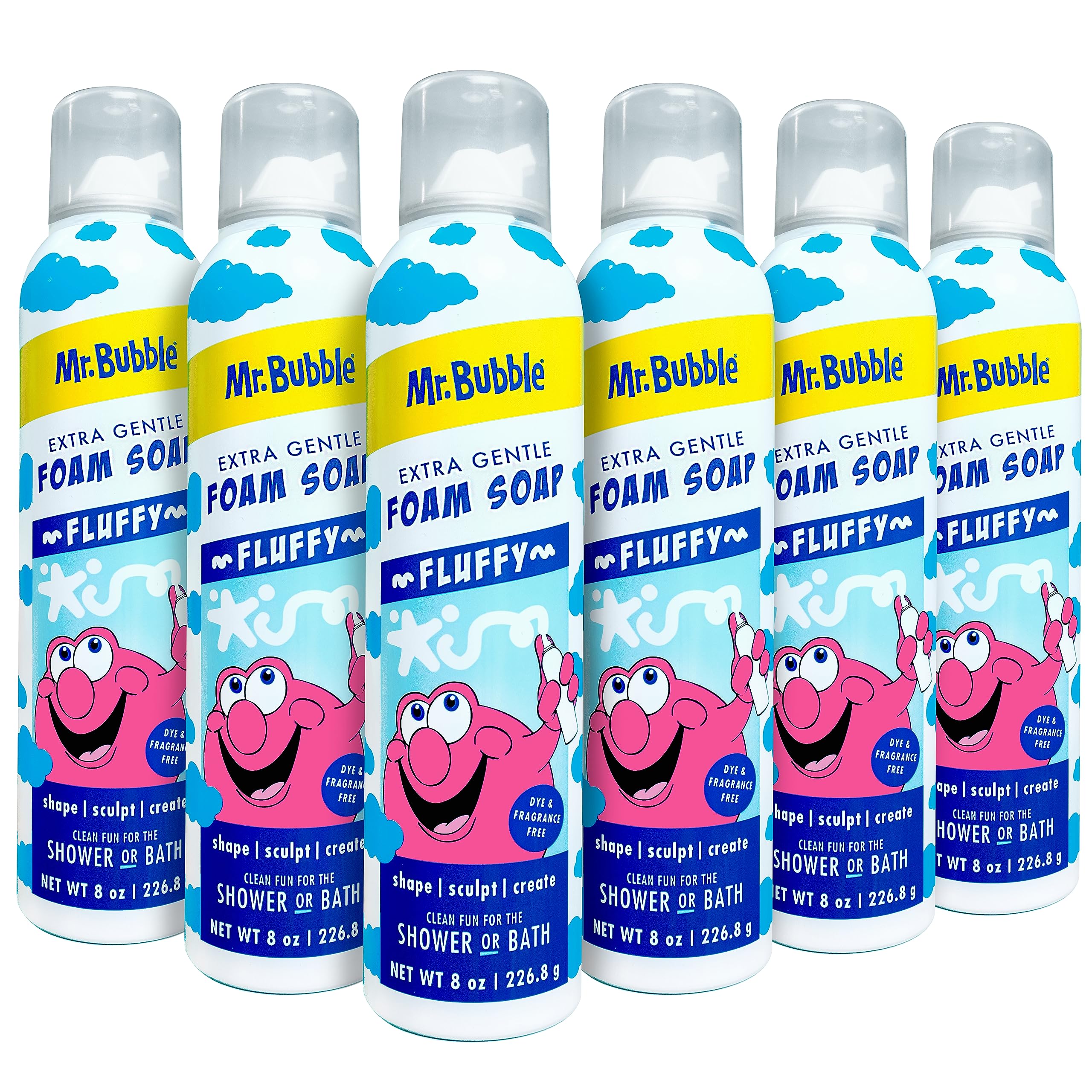 Mr. Bubble Extra Gentle Foam Soap bottle with pump for fragrance-free gentle cleansing.
