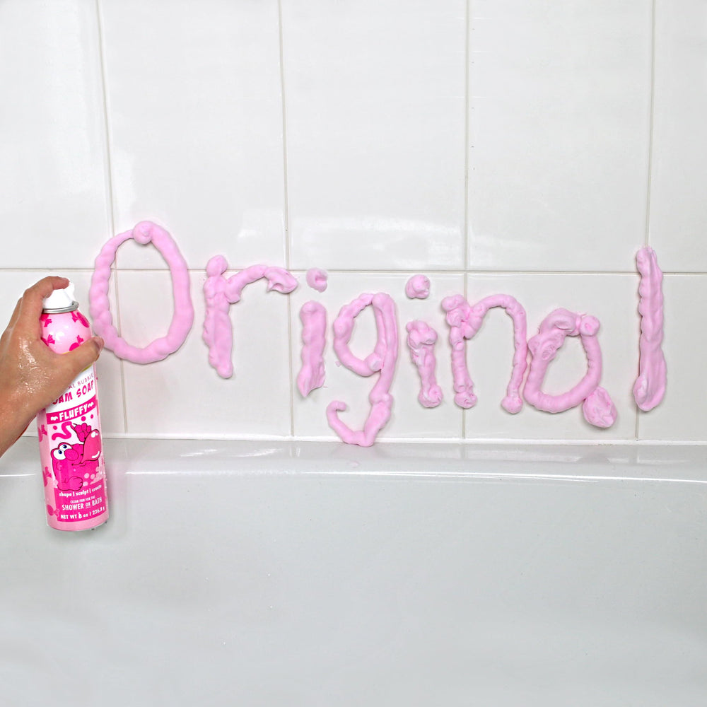 Mr. Bubble Original foam soap bubblegum foam close-up highlighting playful sensory use.