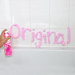 Mr. Bubble Original foam soap bubblegum foam close-up highlighting playful sensory use.
