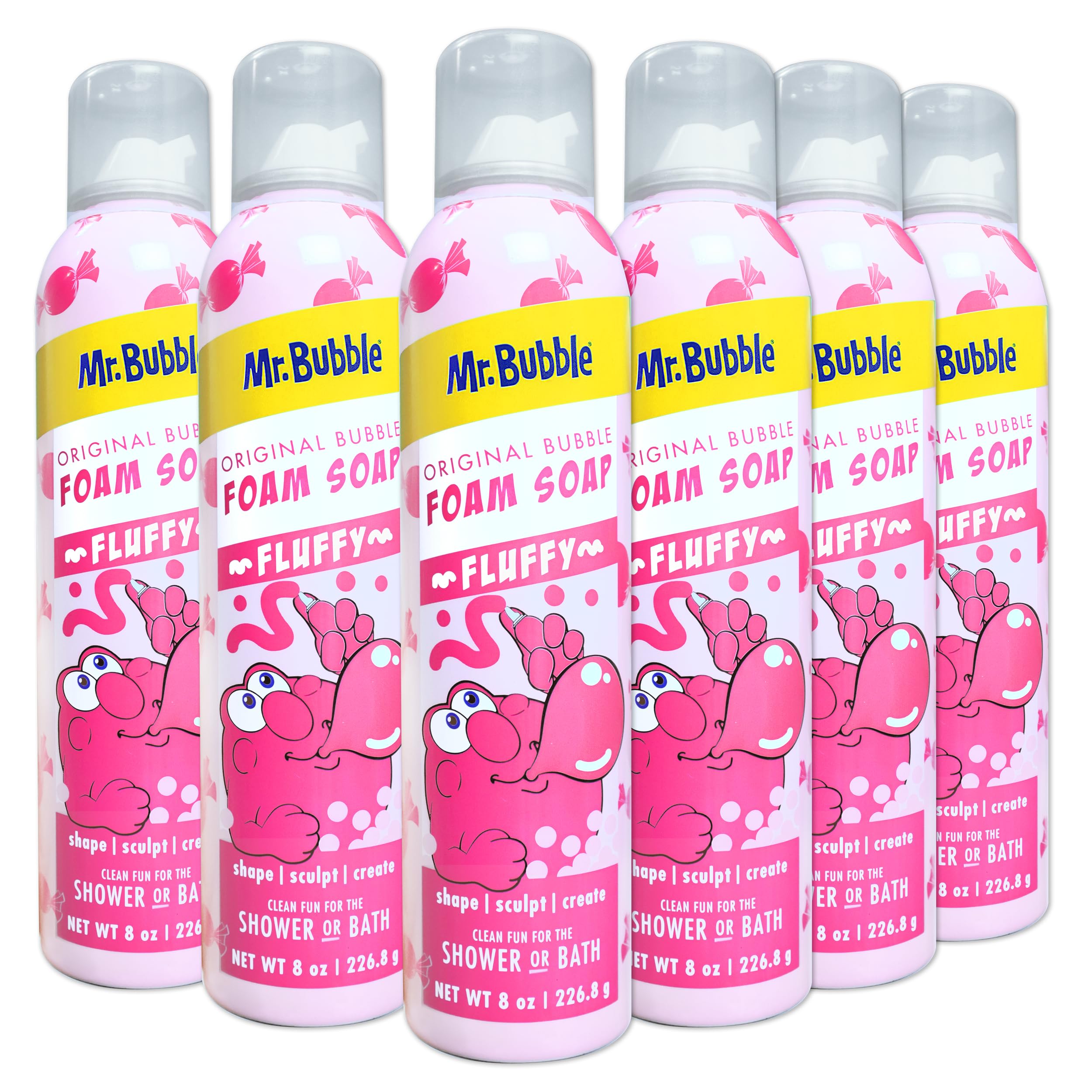 Mr. Bubble Original foam soap bubblegum scent close-up for bath play and creativity.