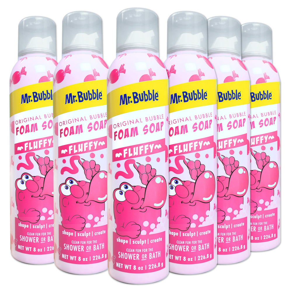 Mr. Bubble Original foam soap bubblegum scent close-up for bath play and creativity.