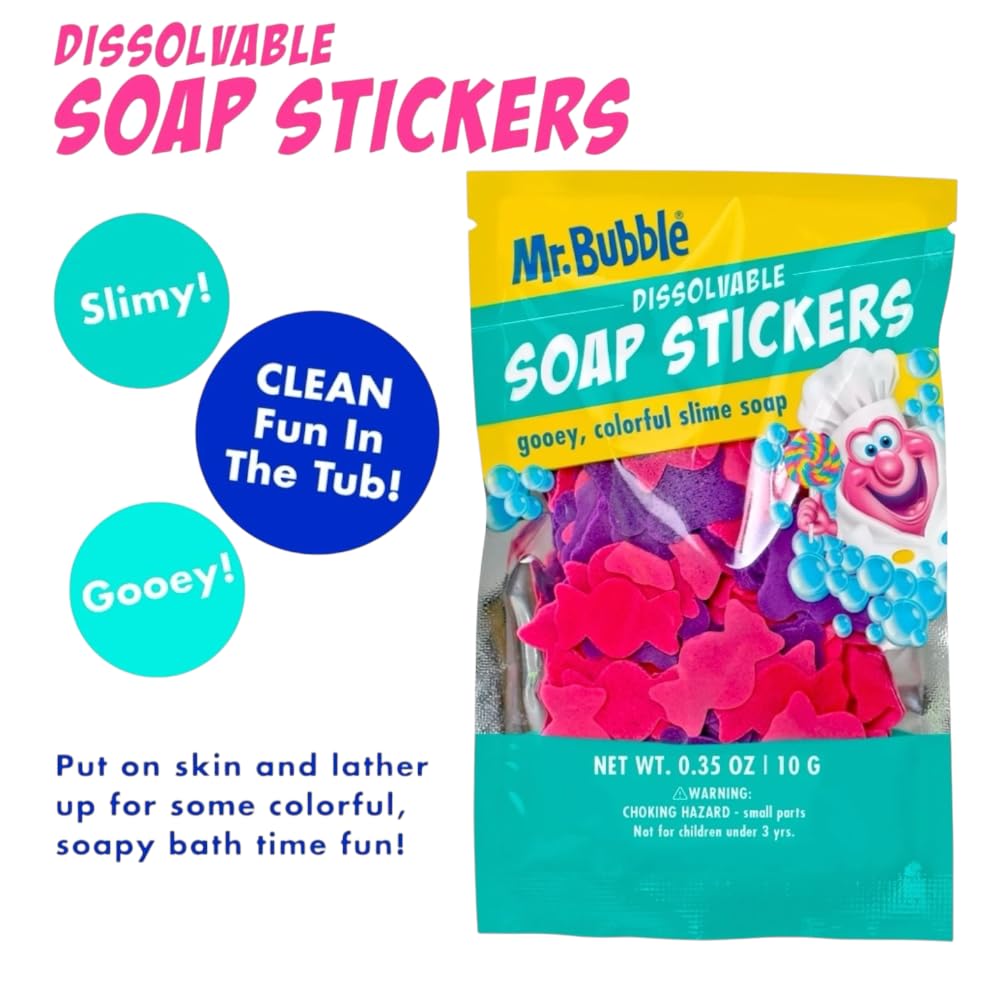 Mr Bubble Sweet Treats colorful bath time visuals invite imaginative play.