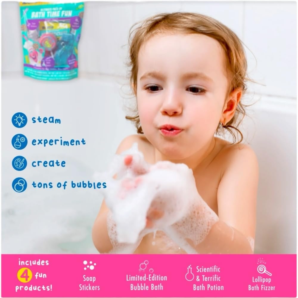 Mr Bubble Sweet Treats Erupting Bath Potion delivers fizzy spectacle during tub time.