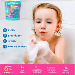Mr Bubble Sweet Treats Erupting Bath Potion delivers fizzy spectacle during tub time.