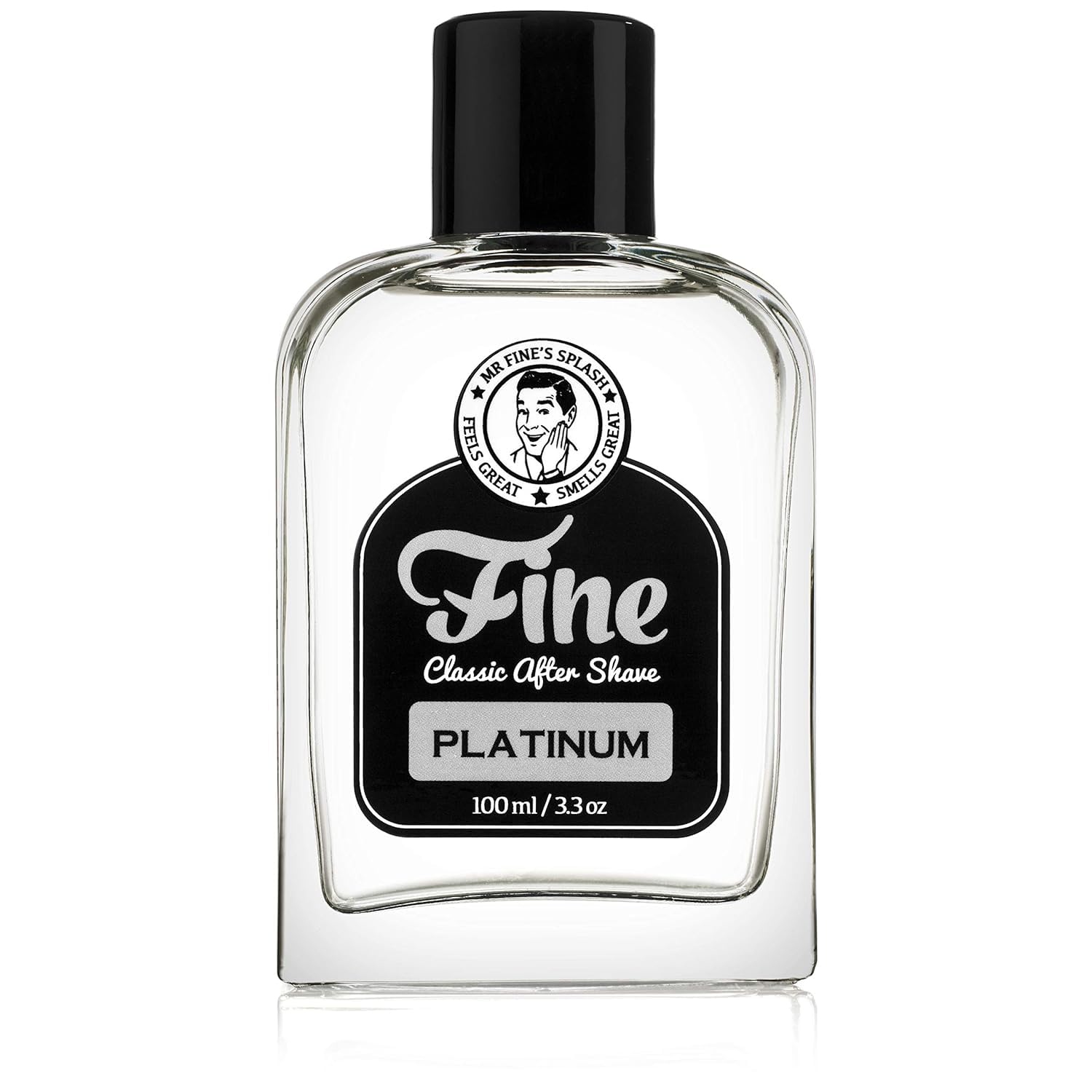 Mr. Fine aftershave bottle closeup for a refreshing grooming ritual