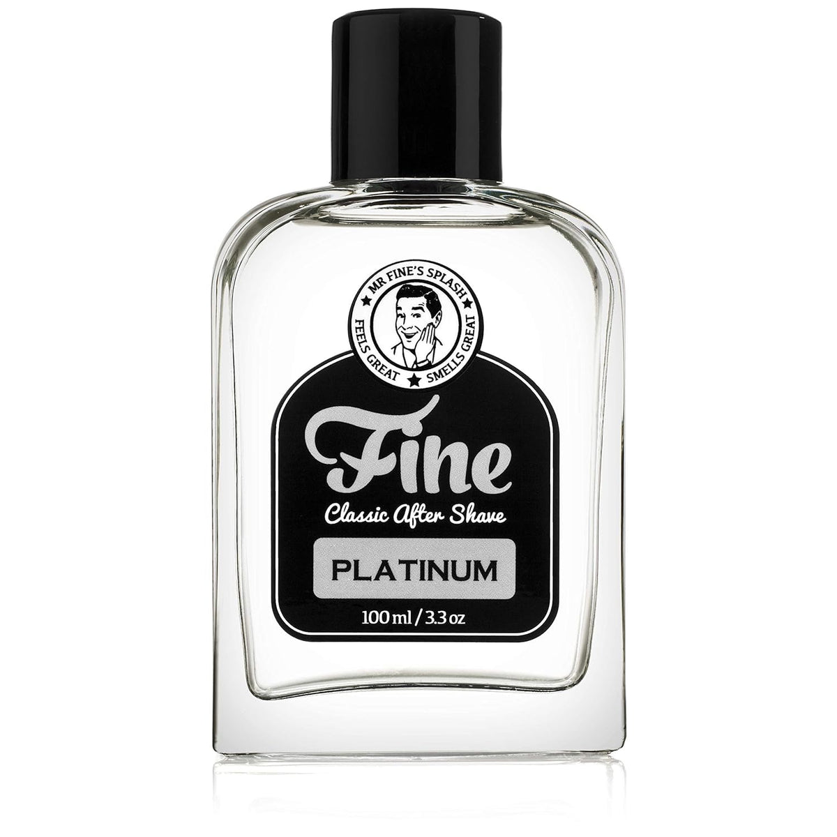 Mr. Fine aftershave bottle closeup for a refreshing grooming ritual