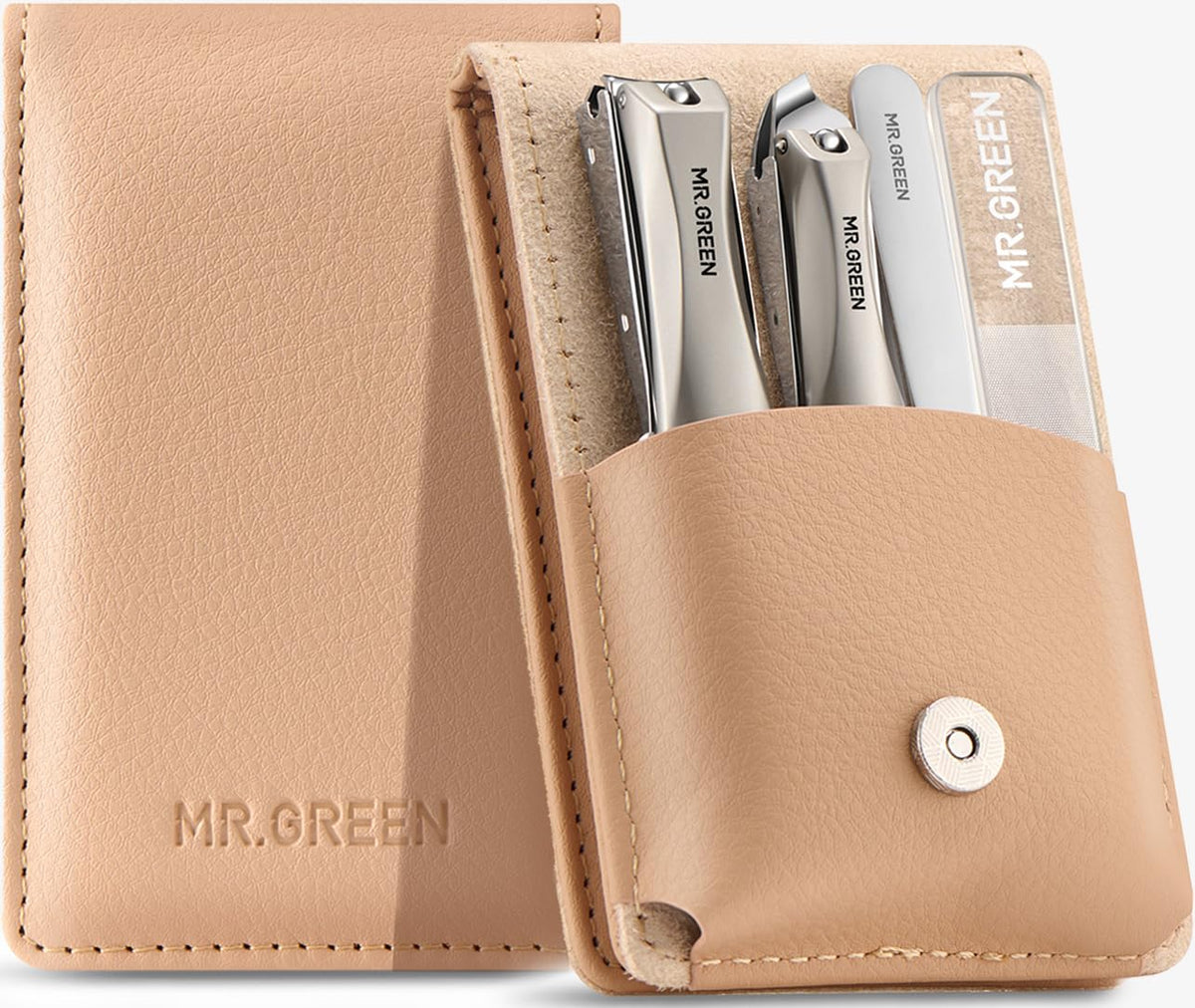 MR.GREEN 4pcs nail clipper set anti-splash catcher keeps nail mess contained during trimming