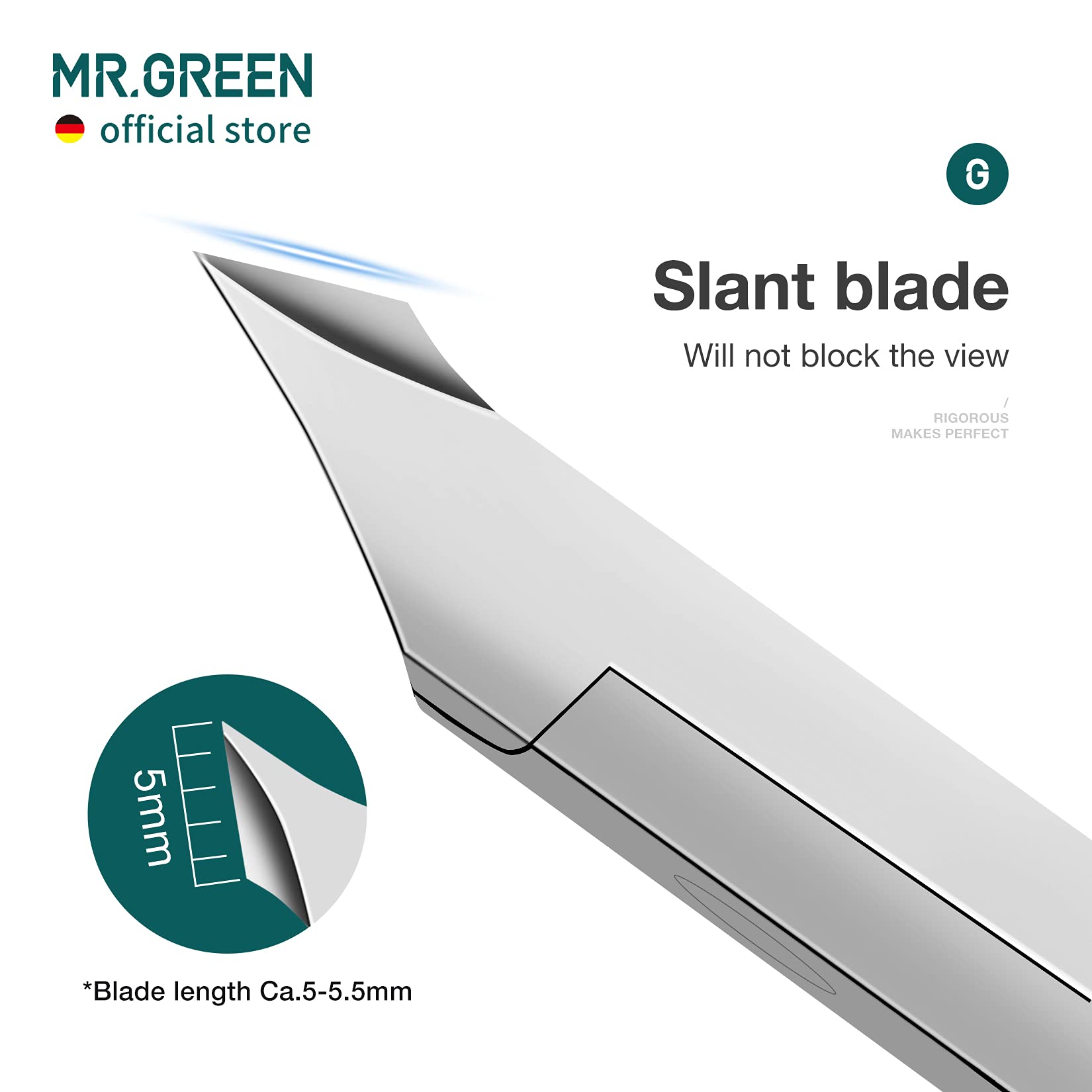 MR.GREEN Cuticle Nippers spring action reduces hand fatigue during use.
