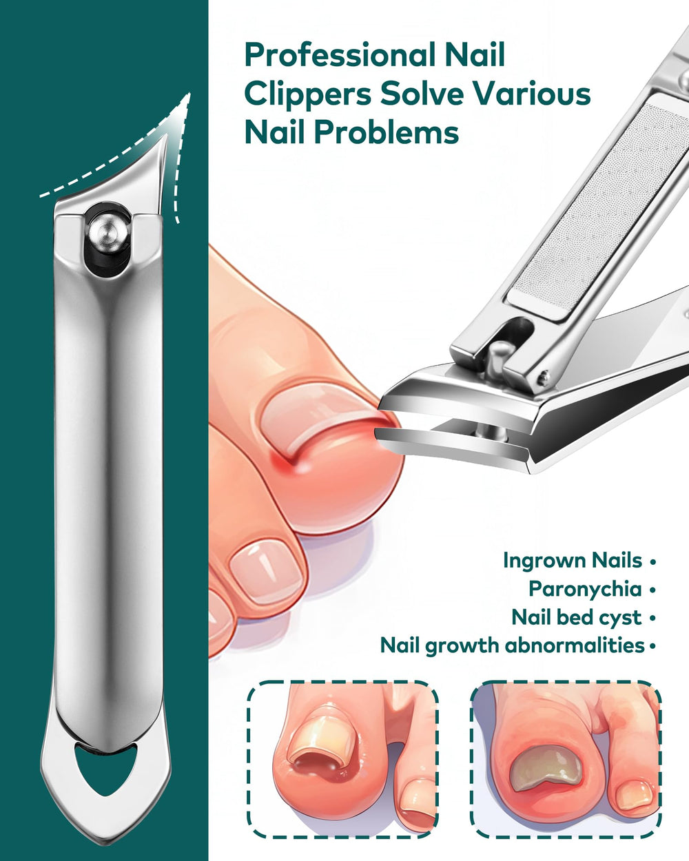 MR.GREEN thick nail clipper provides robust performance for tough nails.