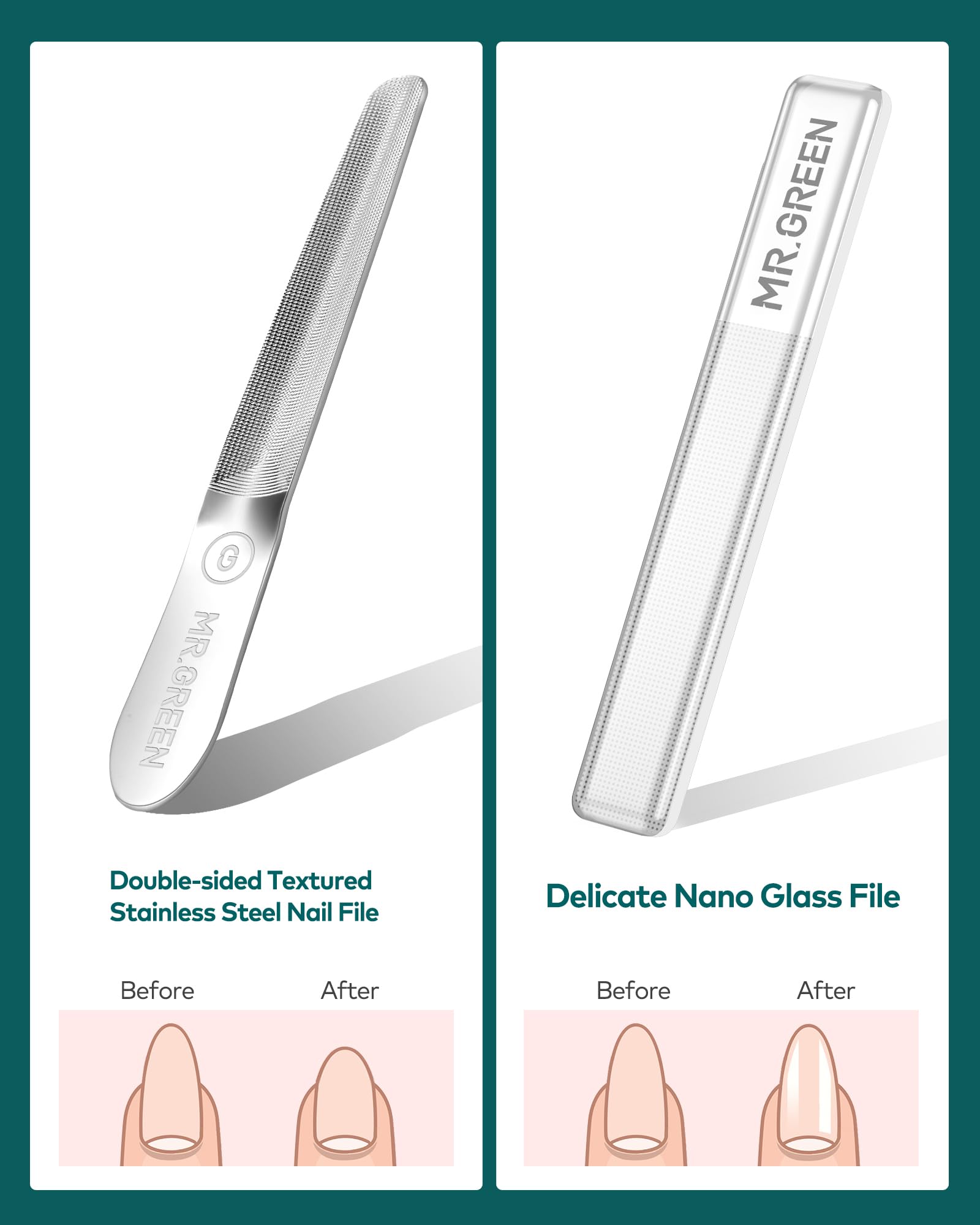MR.GREEN tweezers image conveys precise shaping for brows and nails.