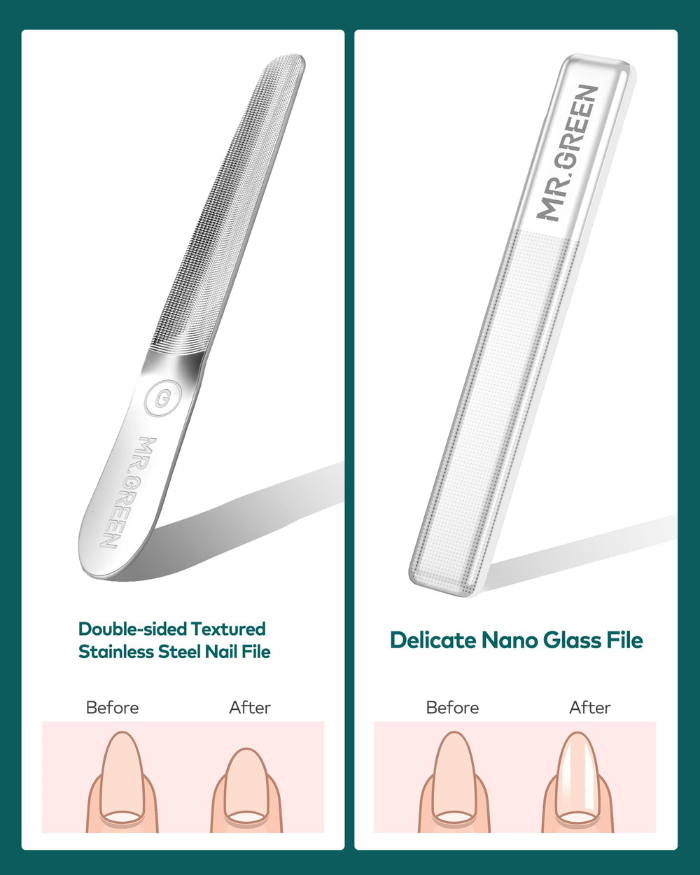 MR.GREEN tweezers image conveys precise shaping for brows and nails.