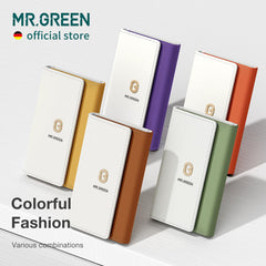 MR.GREEN Colorful Manicure Set close-up showing PU leather case and premium G logo