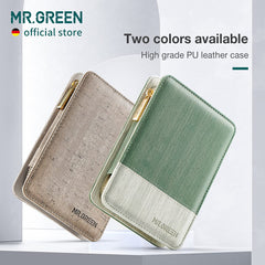 Close-up of MR.GREEN gray case opened to reveal 8-in-1 components