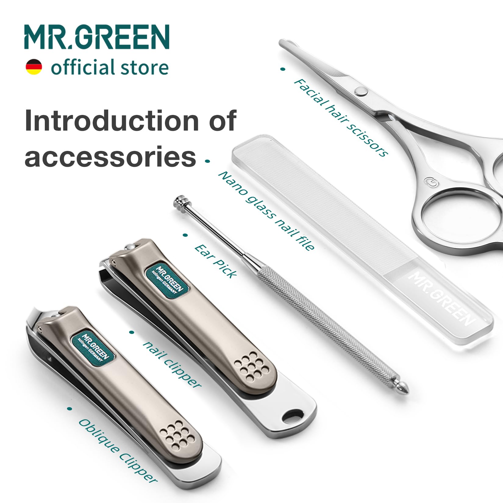 MR.GREEN Nano glass nail files in brown case for smooth, splinter-free nails