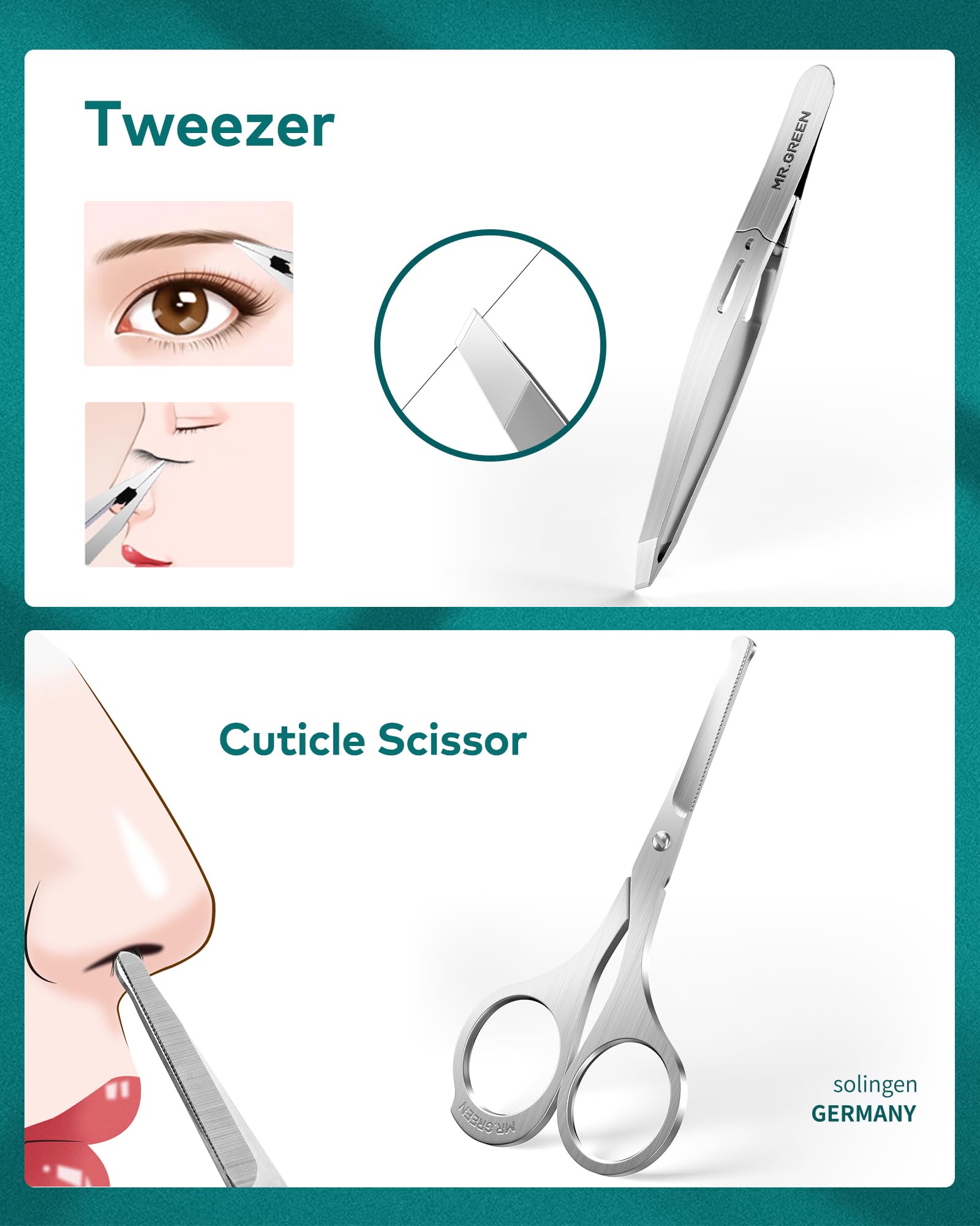 MR.GREEN Nose hair scissors for safe, precise grooming