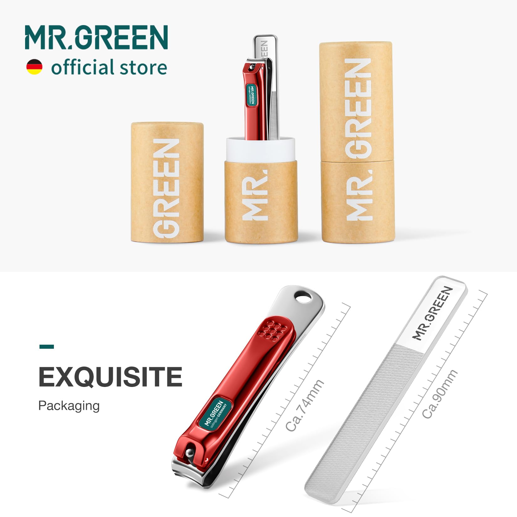 MR.GREEN pedicure tools in hand demonstrating home manicure solution