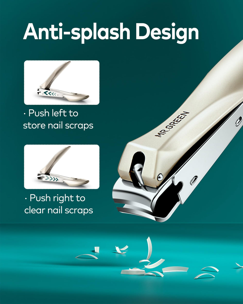 MR.GREEN slanted-edge nail clipper for precise cuts and neat nails