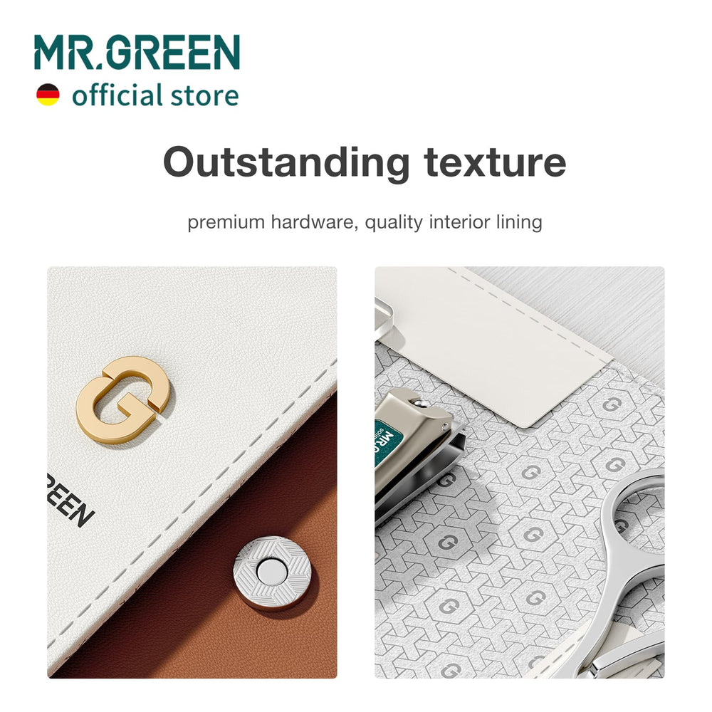 MR.GREEN Slanted nail clippers in brown case for easy, accurate shaping