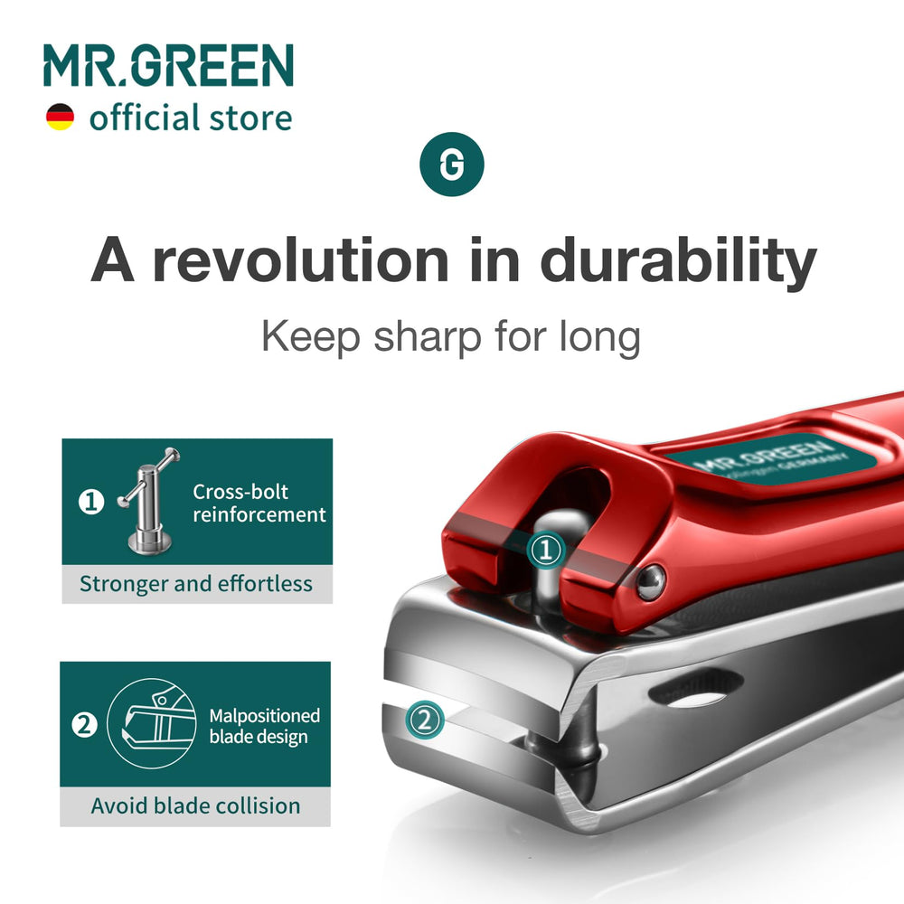 MR.GREEN stainless steel nail clipper with nickel plating for rust resistance