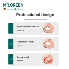MR.GREEN toenail clippers 25-degree angled blades for safer deep trimming
