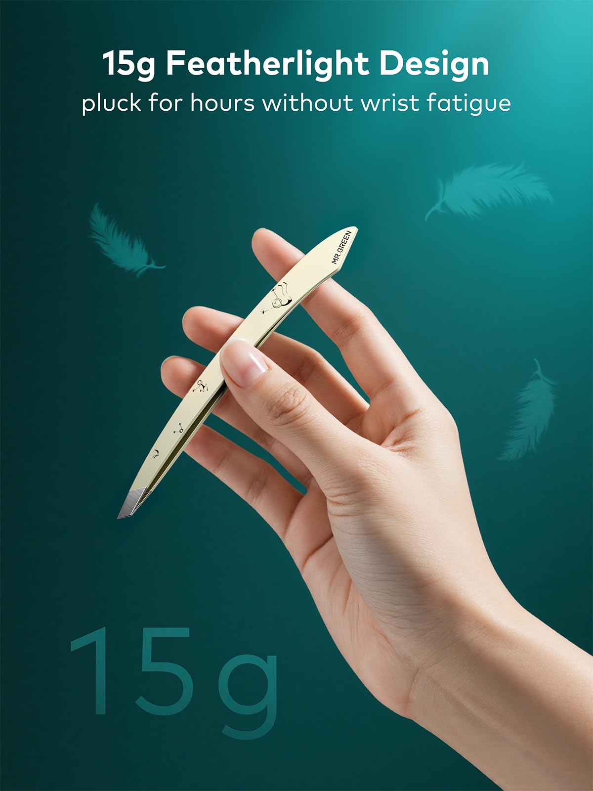 MR.GREEN tweezers compact-home-grooming image highlights everyday grooming routine