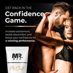 Mr. Men penile cream application shows a smooth glide and quick absorption.