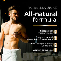 Mr. Men penile cream nourishes skin with coconut oil, aloe vera, shea butter.