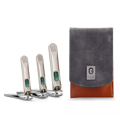 MR.GREEN 3-pcs nail clippers with leather case keeps tools portable and organized.