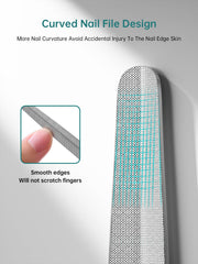MR.GREEN Curved Nail File curved-edge closeup emphasizes precise shaping for nails.