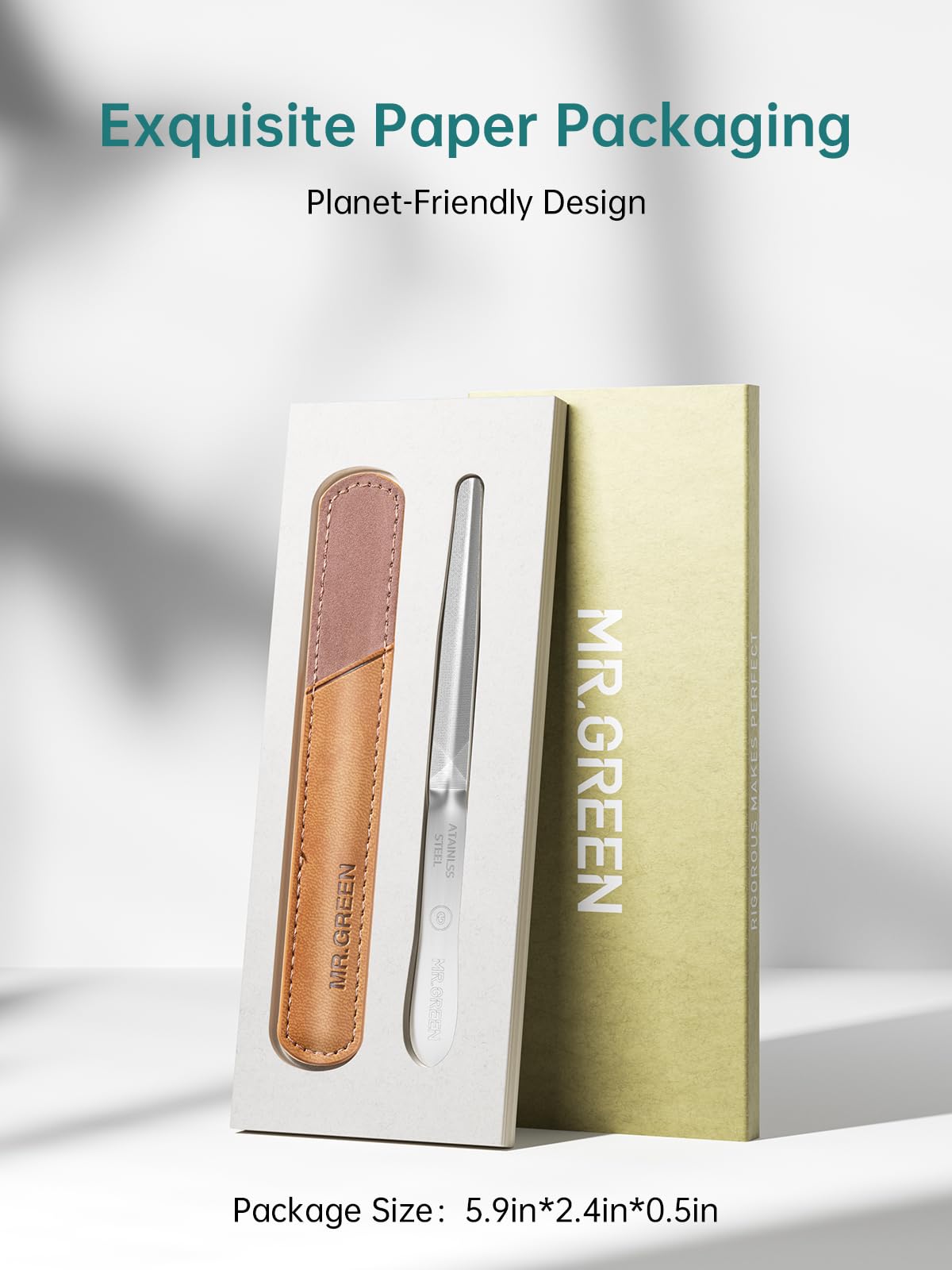 MR.GREEN Curved Nail File protective travel case shown as portable storage option.