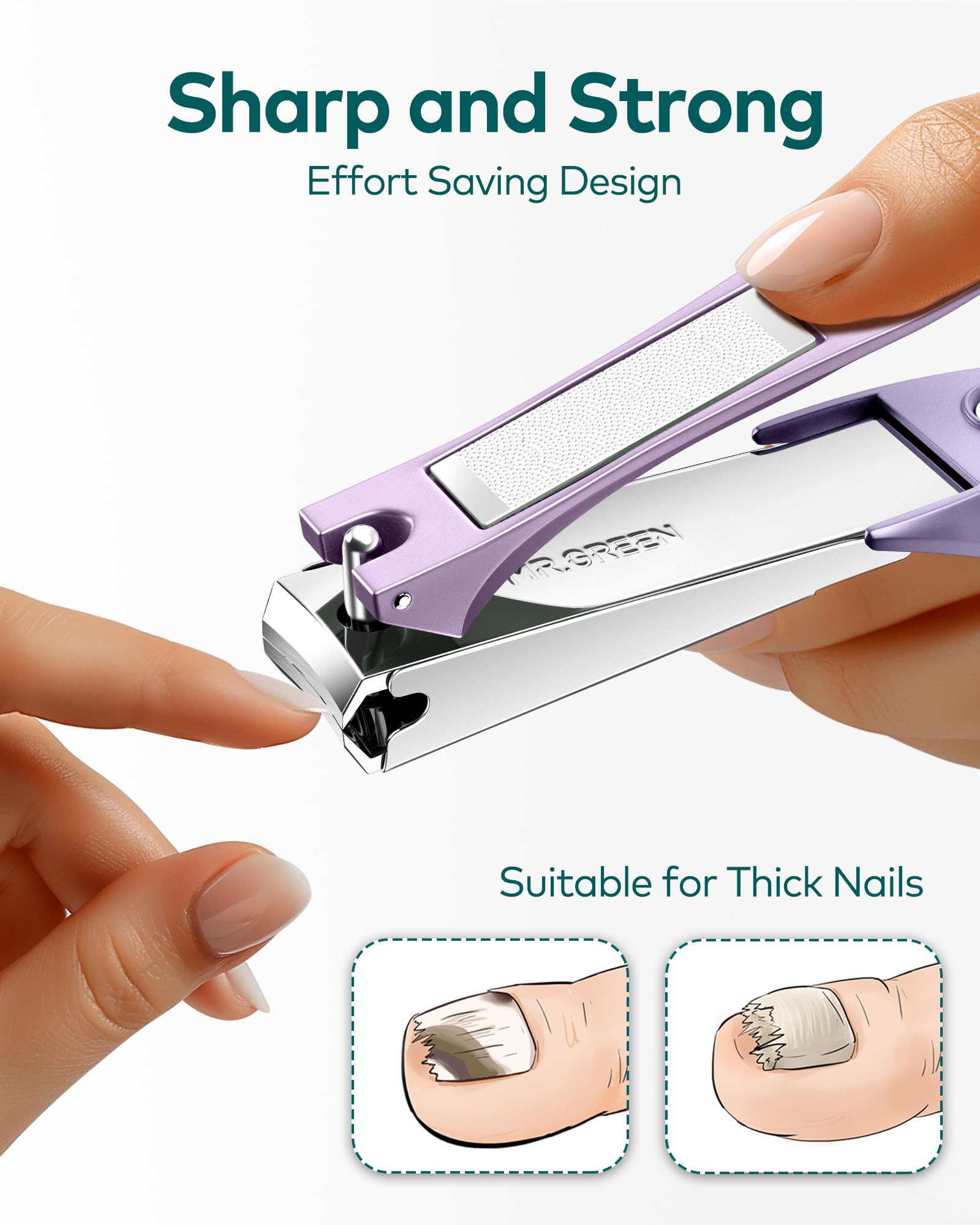 MR.GREEN Nail Clippers with Nail File bionic ergonomic mantis-inspired handle