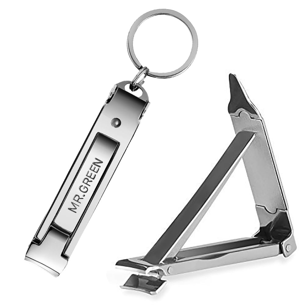 MR.GREEN portable nail clipper folded flat for easy wallet storage and travel