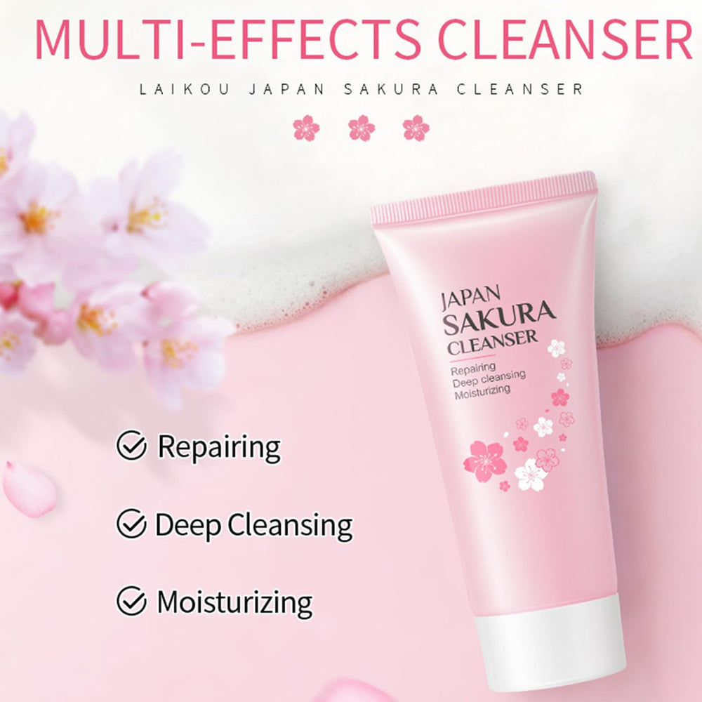 MrCuvaryas Sakura cleanser foam, gentle daily cleanse for fresh skin.