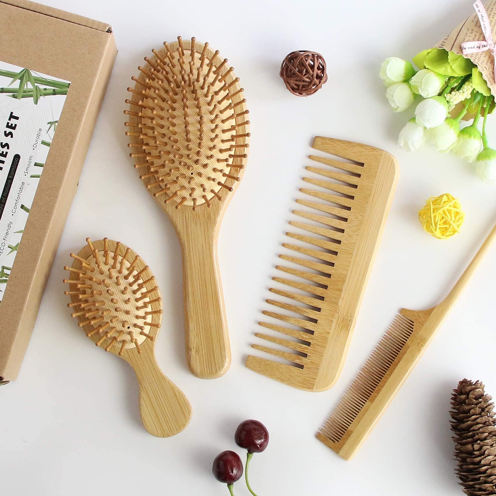 MRD Hair Brush Set helps distribute conditioner for balanced moisture.
