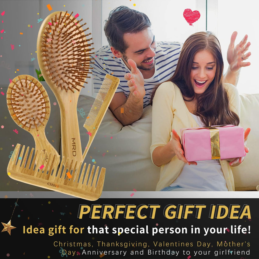 MRD Hair Brush Set scalp massage head to boost circulation and nourishment.