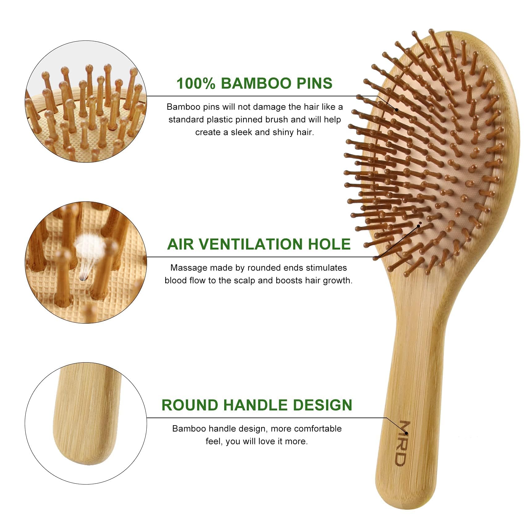 MRD Hair Brush Set tail comb for precise sectioning and sleek finishing.