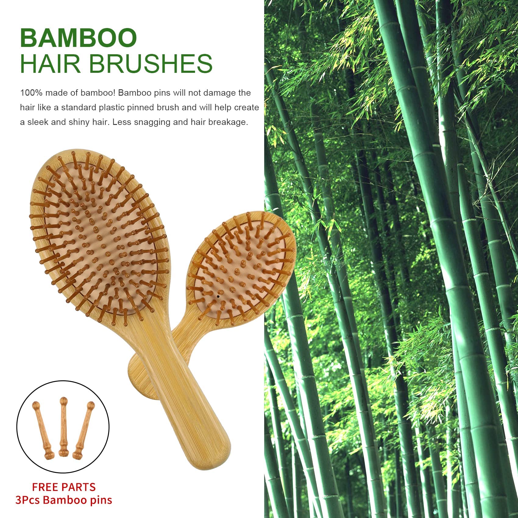 MRD Hair Brush Set wide-tooth comb for tangle-free styling and even product distribution.