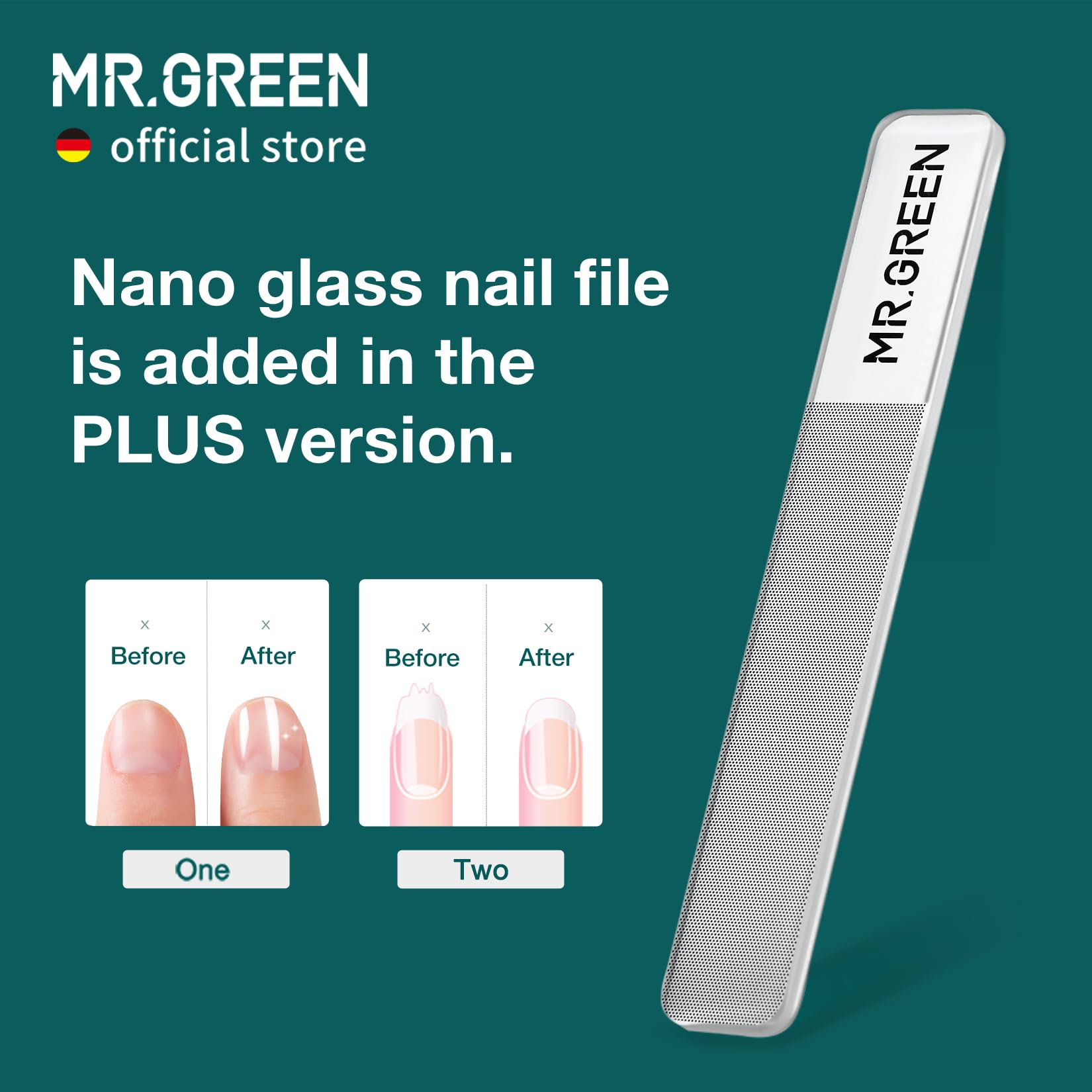 MR.GREEN rounded chamfered edges for snag-free manicure