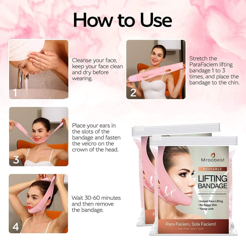 Mroobest ParaFaciem double chin reduction visual with bandage for clearer neck line.