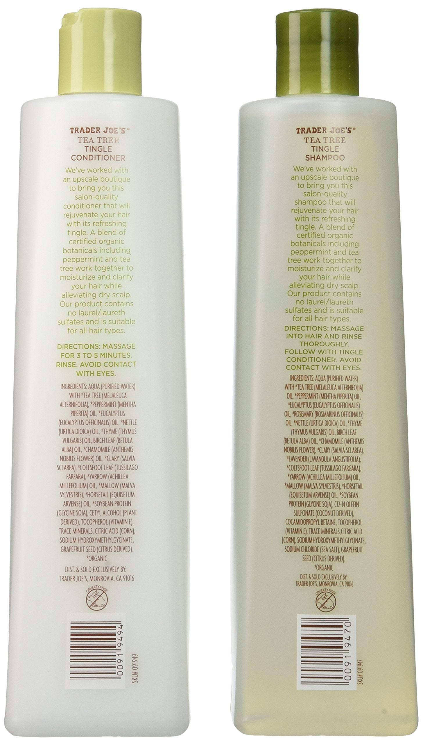 Mroobest Trader Joe's Tea Tree Tingle conditioner bottle for moisture and manageability