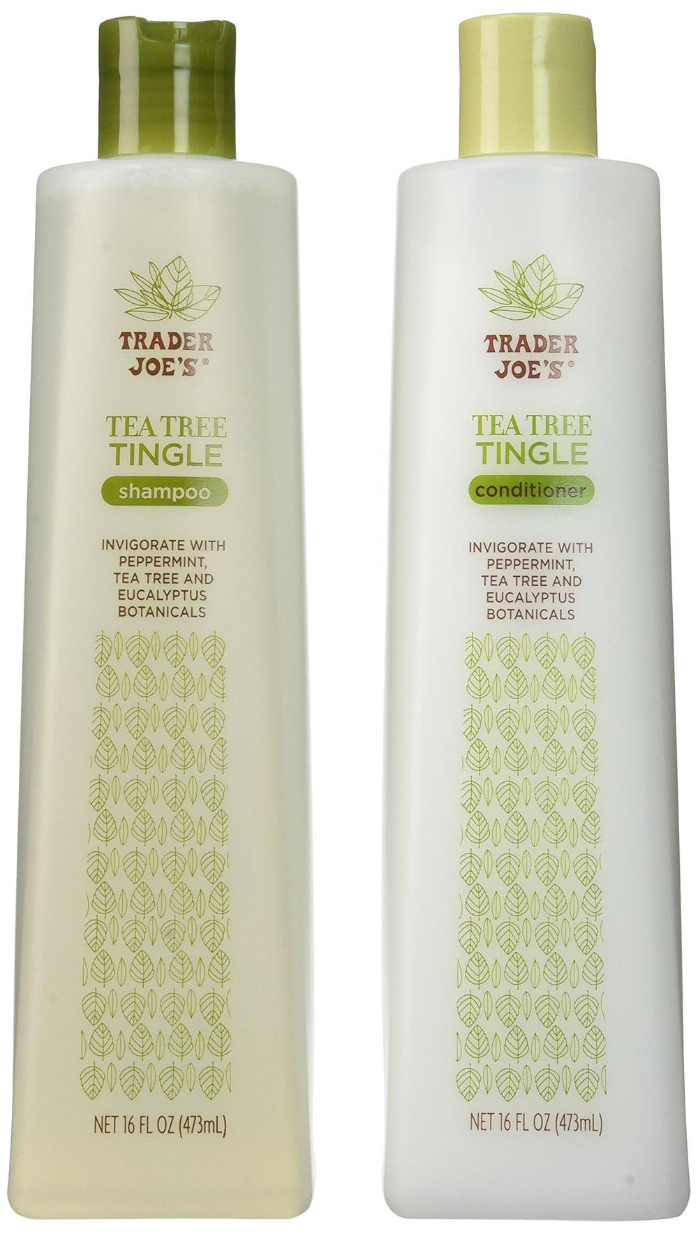 Mroobest Trader Joe's Tea Tree Tingle shampoo bottle highlights refreshing cleanse