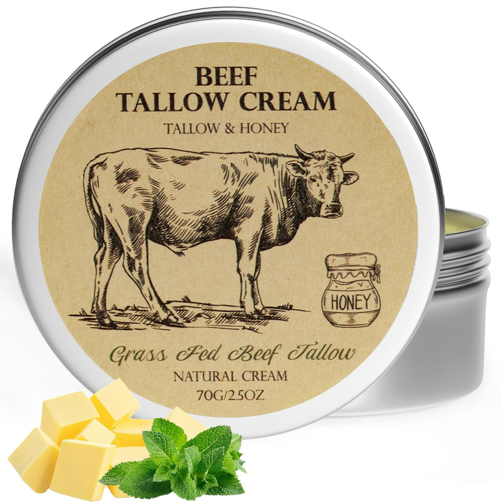 MROUVIK beef tallow skin jar showing honey-infused moisture for daily use.