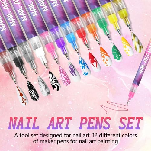 Mrryiio nail art pens with a 0.5 mm tip enable fine line work