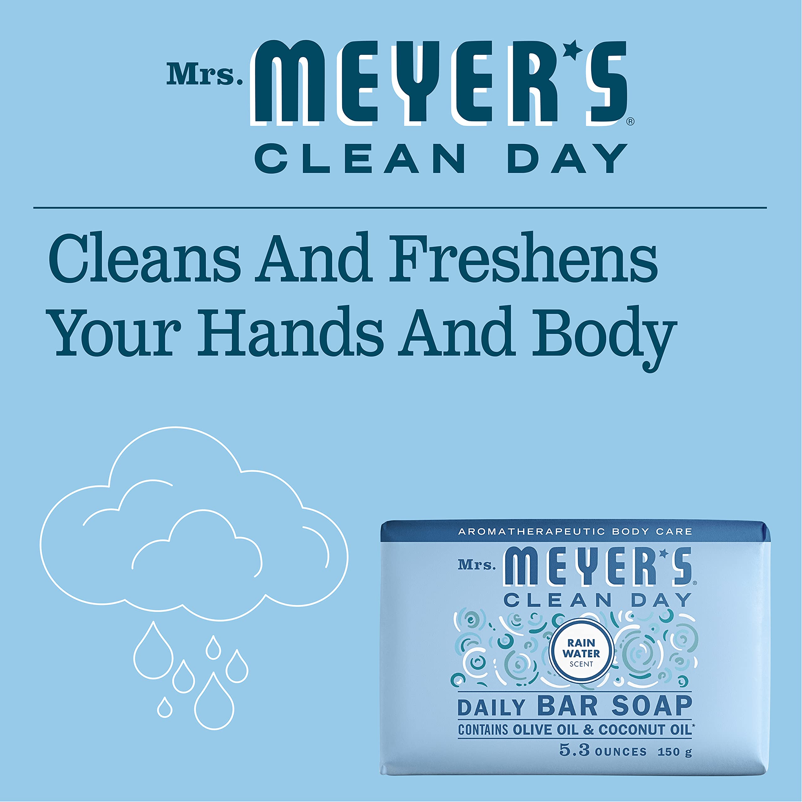 Mrs. Meyer's Clean Day bar soap shows rich creamy lather texture.