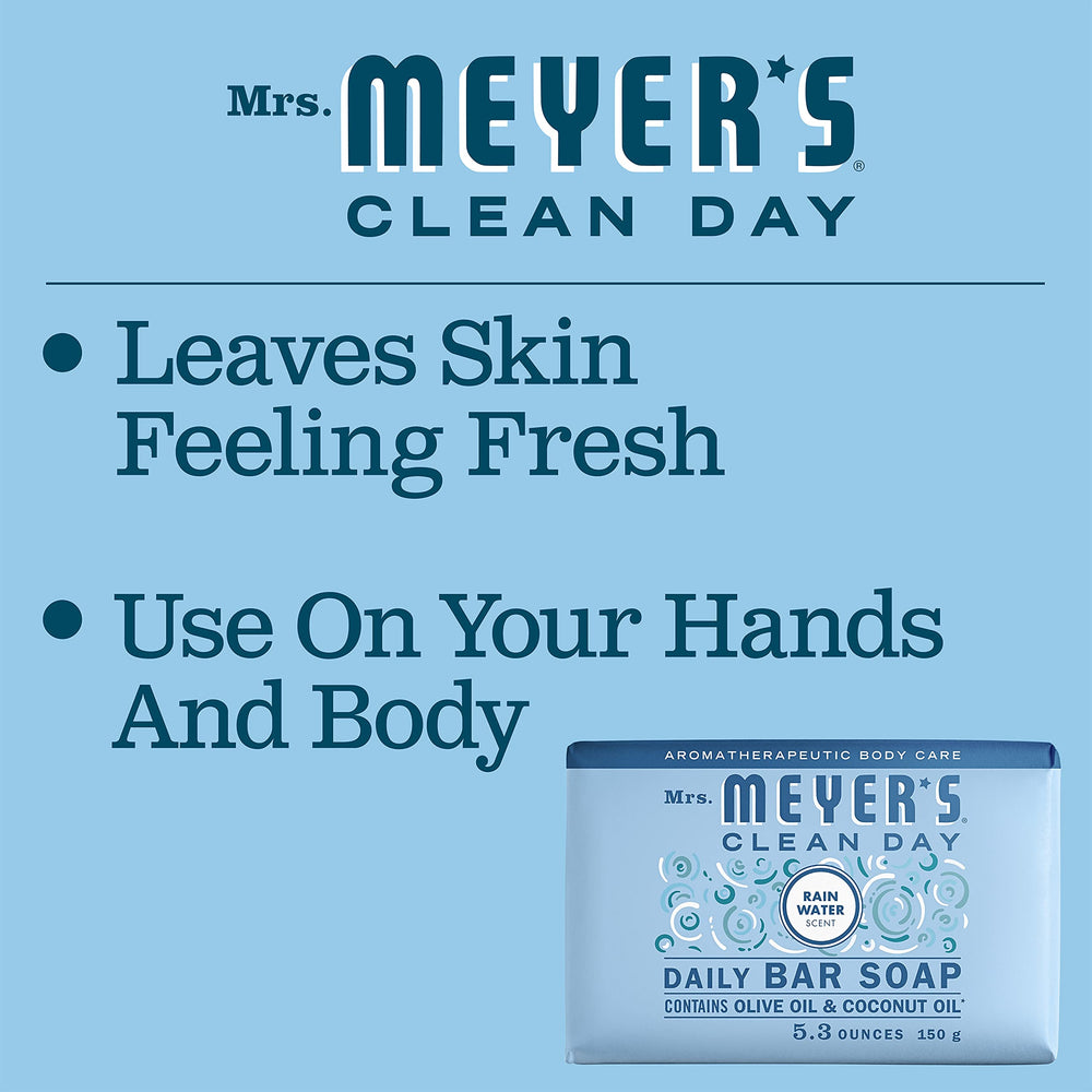 Mrs. Meyer's Clean Day bar soap formula featuring almond and coconut oils.