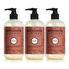 Mrs. Meyer's Gingerbread hand soap bottle with festive label for cozy kitchen duty