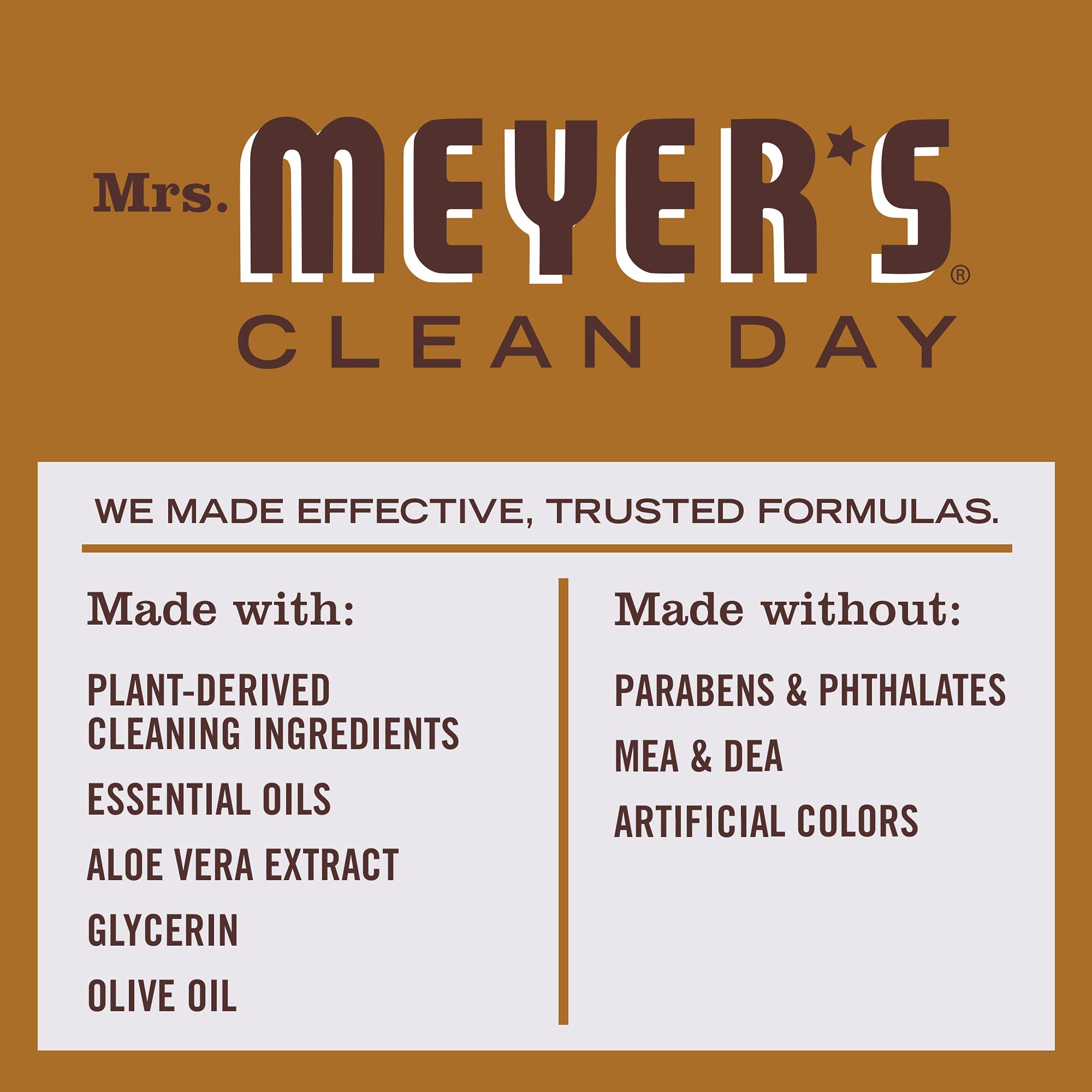 Ingredients panel featuring olive oil and aloe vera for moisturizing cleansing