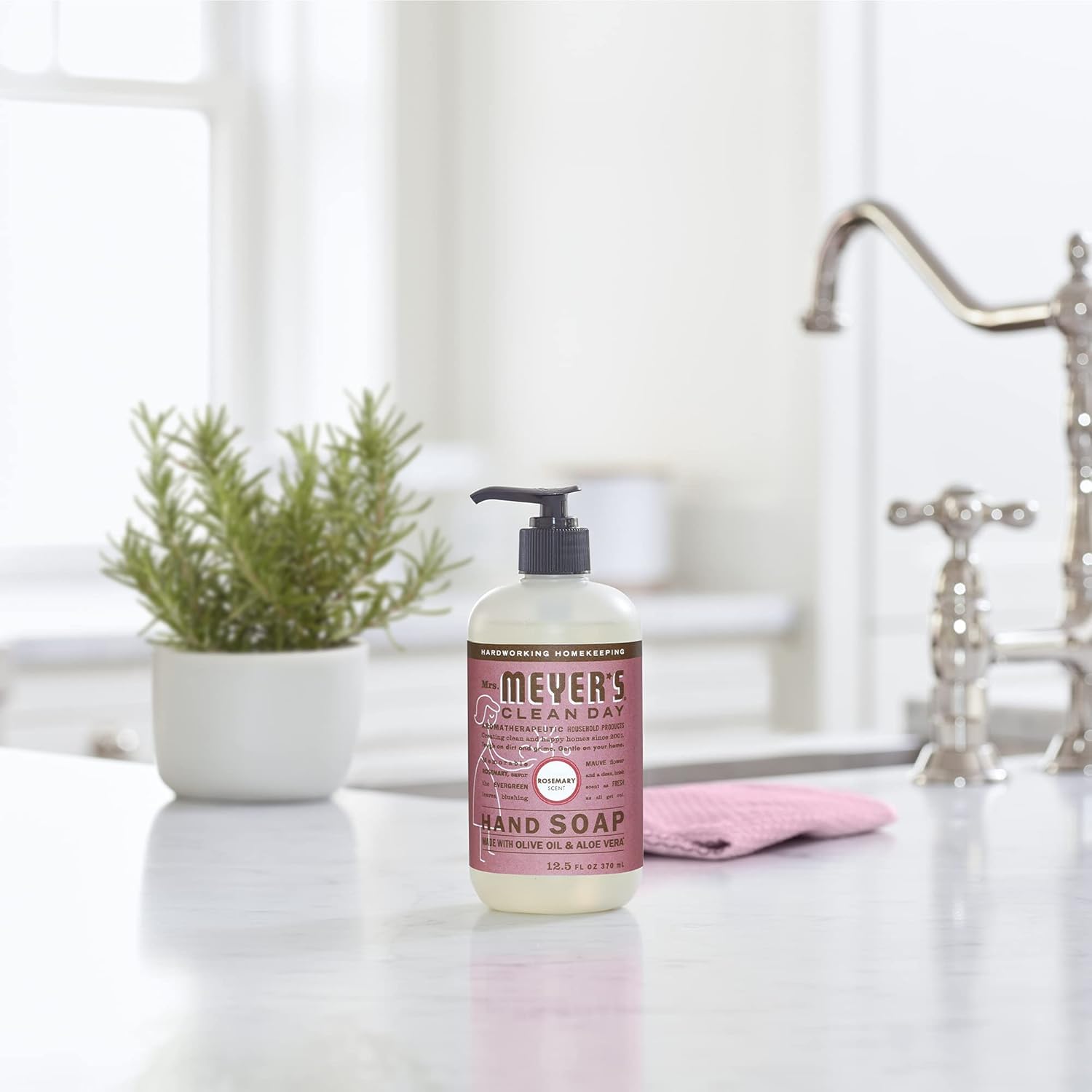 Mrs. Meyer's soap foam demonstrates gentle cleansing for busy hands