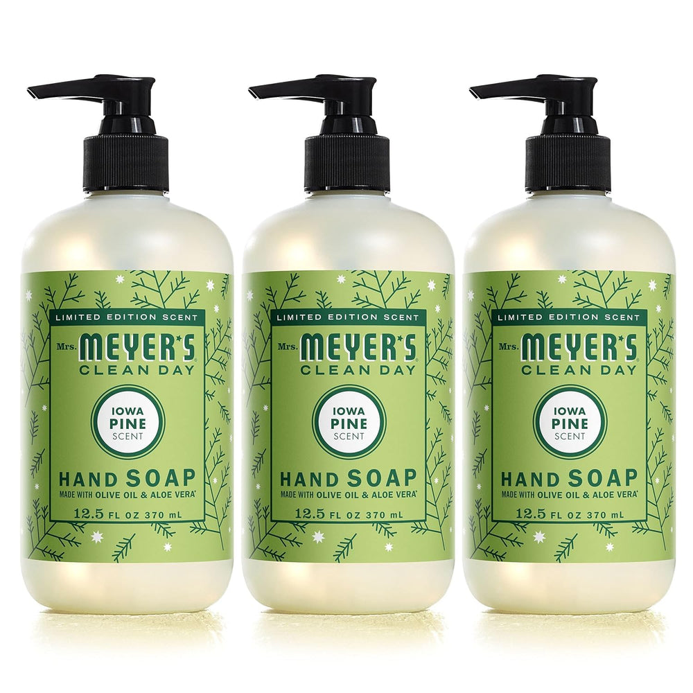 Mrs. Meyer's Clean Day Iowa Pine hand soap bottle for a fresh kitchen scent